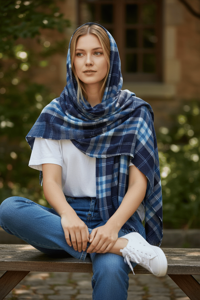 Ivory/Beige Wool Shawl